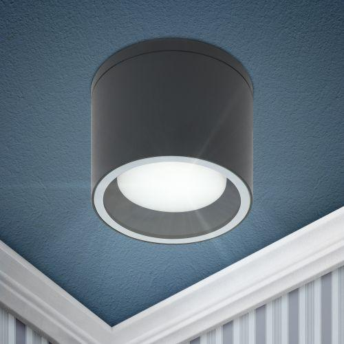 Светильник WL40 GR GX53 IP54 настенно-потолочный спот сер. Эра Б0054416