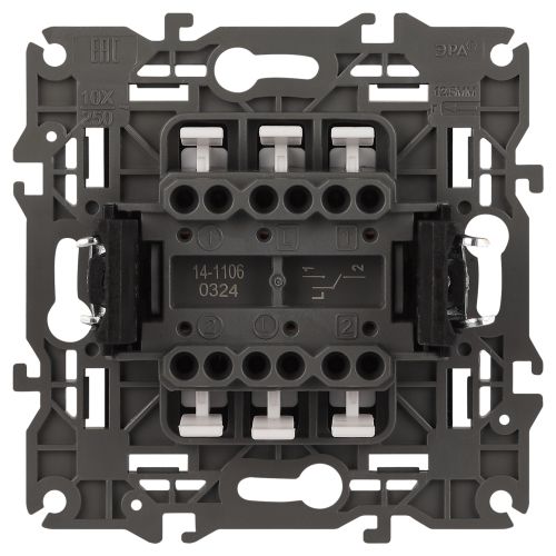 Переключатель 2-кл. СП Elegance 14-1106-05 10А IP20 250В 10AX механизм антрацит Эра Б0034247