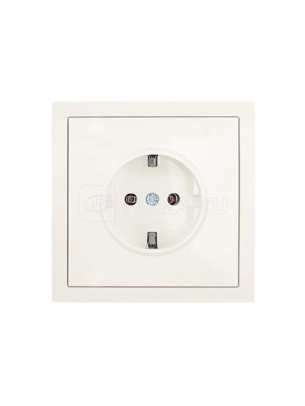 Розетка 1-мест. с/з ПБТ СП ZIMA IP20 16А безвинт. зажим слон. кость LEZARD 704-9088-122BQC