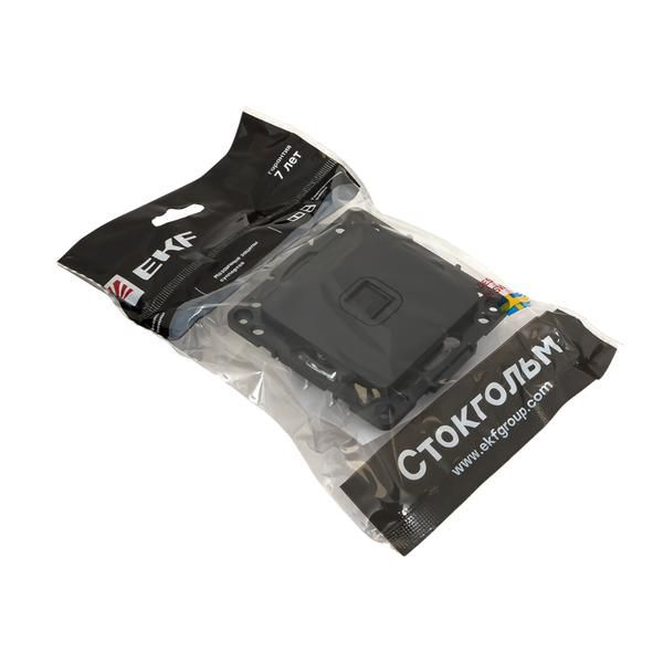 Розетка компьютерная 1-м Стокгольм RJ45 механизм черн. PROxima EKF EZK01-035-10