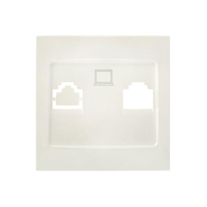 Панель лицевая Валенсия для розетки компьютерной 1-м RJ45 жемчуж. PROxima EKF ESK01-L-035-50