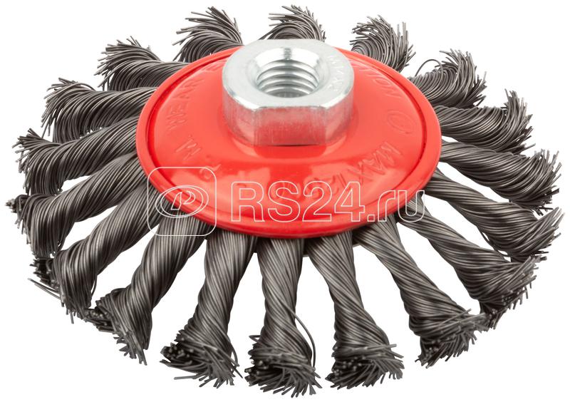 Корщетка-колесо с наклоном гайка М14 стальная витая проволока 115мм FIT 39115
