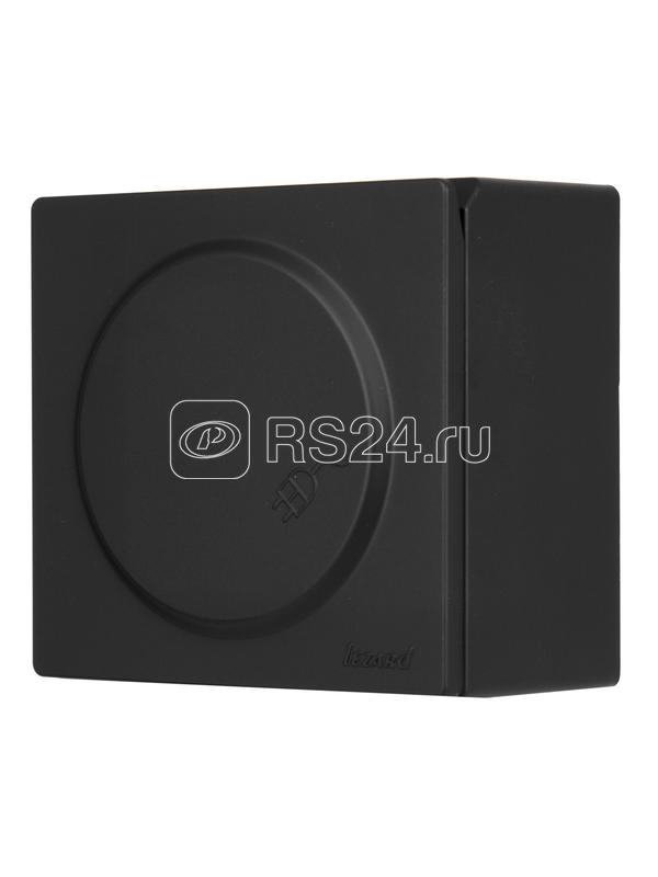 Розетка 1-мест. с заземл. с крышкой LETO ПБТ черн. бархат LEZARD 752-4200-123B