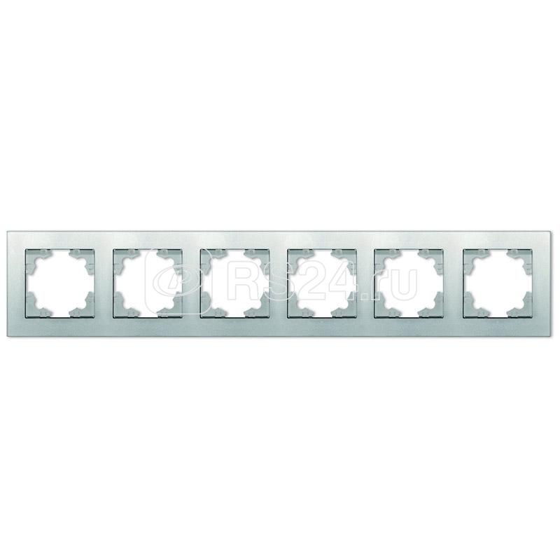 Рамка 6-м Афина универс. серебр. Universal A1043-S