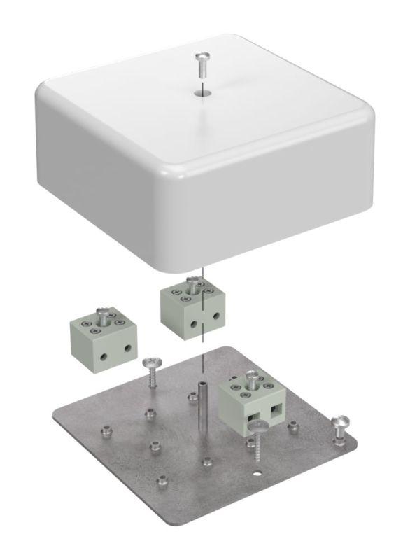 Коробка огнестойкая для кабель-канала 40-0470-FR6.0-6 Е15-Е60 (латунь) RAL9003 103х103х45 Промрукав 40-0470-FR6.0-6-Е60