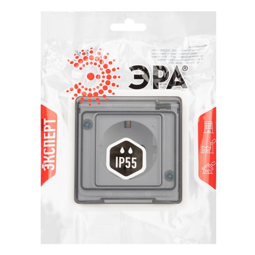 Розетка Эксперт 11-2522-01 2P+E IP55 шторки 16А-250В СУ бел. Эра Б0063281