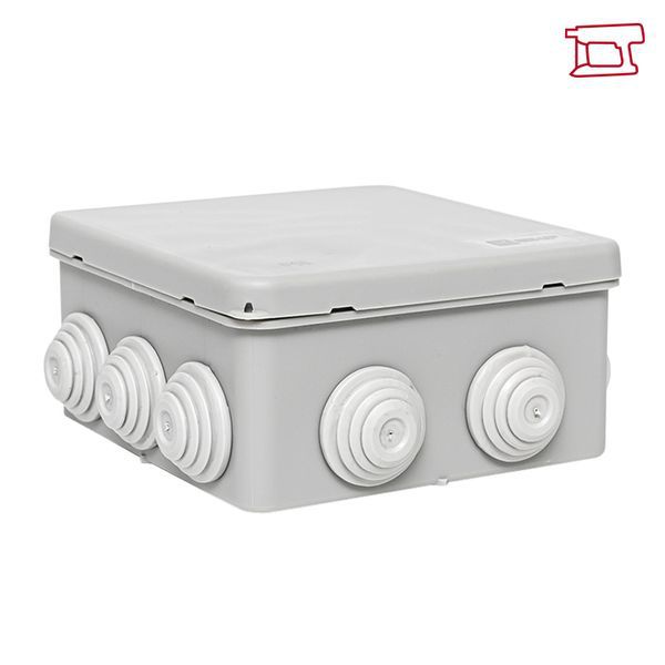 Коробка распределительная КМР-030-014 100х100х50 IP55 с крышкой для прямого монтажа 10 мембранных вводов сер. EKF plc-kmr-030-014