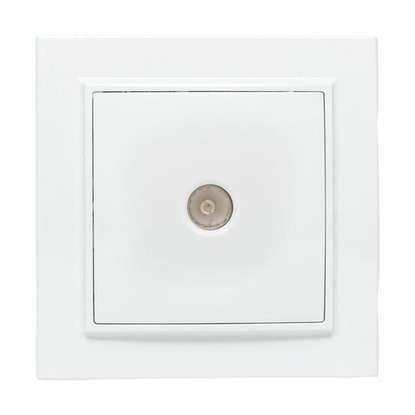 Розетка телевизионная TV 1-м СП Минск 5-862МГц 75Ом бел. Basic EKF ERA00-027-10