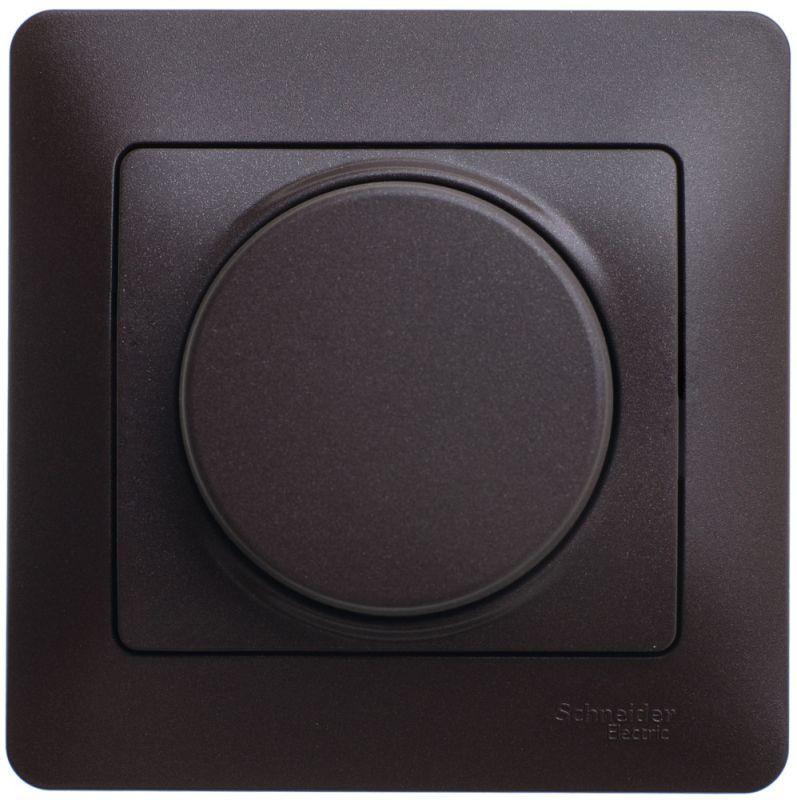 Светорегулятор (диммер) Glossa поворотный 300Вт в сборе шоколад SchE GSL000834