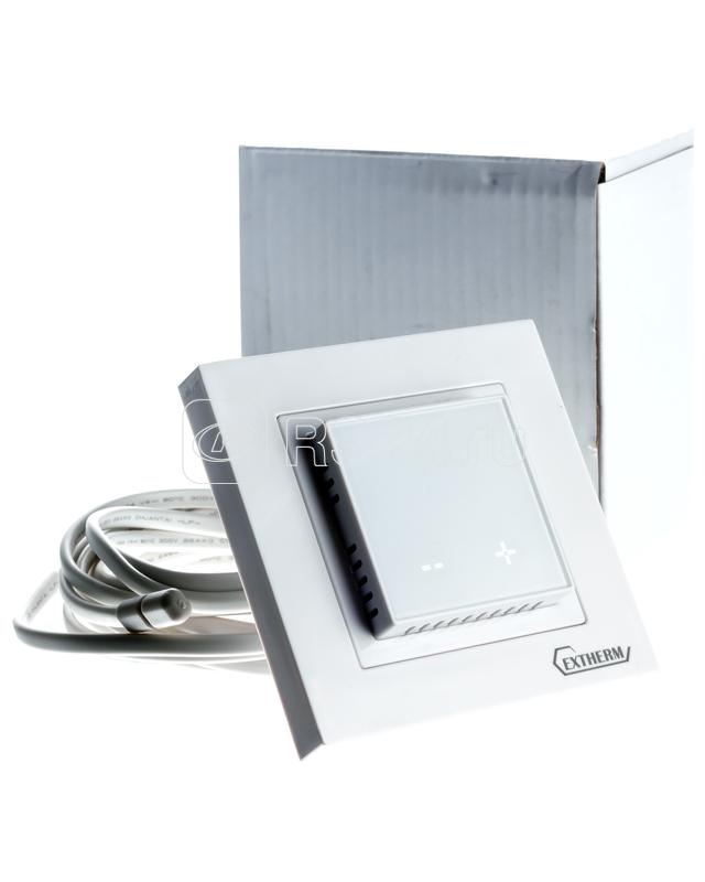 Термостат программируемый с сенсорными кнопками и датчиком темпер. пола без расписания; совместим с рамками с внутрен. размером 56х56мм Schneider Unica; Exxact и Legrand Valena бел. Extherm ET62(43)