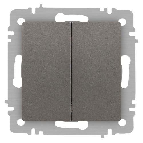 Выключатель 2-кл. СП Accent 6-104-09 10А IP20 250В AL/CU титан Intro Б0063499