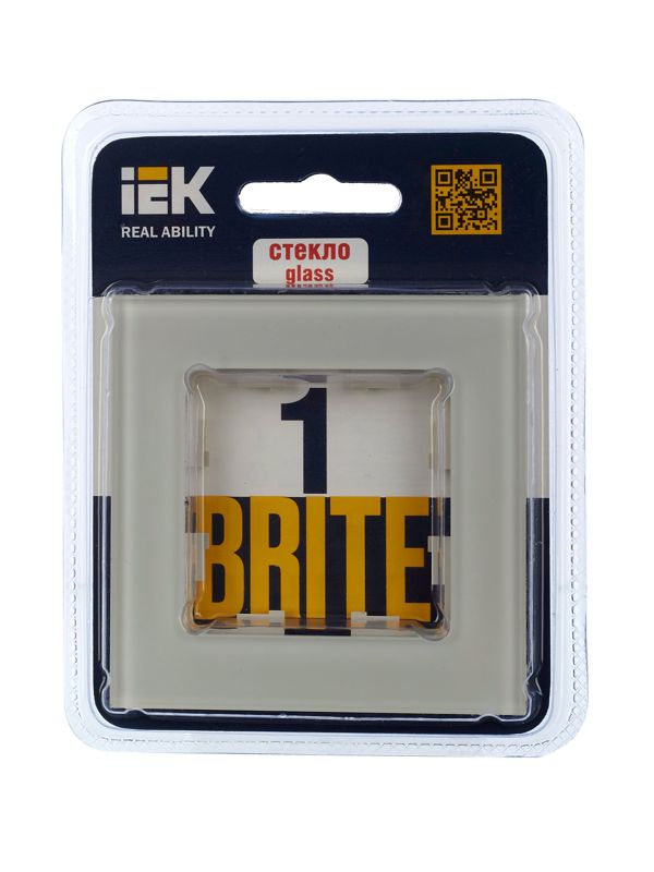 Рамка 1-м BRITE РУ-1-2-БрВа стекло ванильн. IEK BR-M12-G-K10