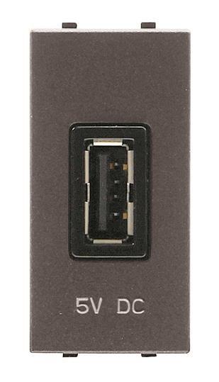 Розетка USB 1мод. Zenit 2000мА 5В механизм антрацит ABB 2CLA218520N1801