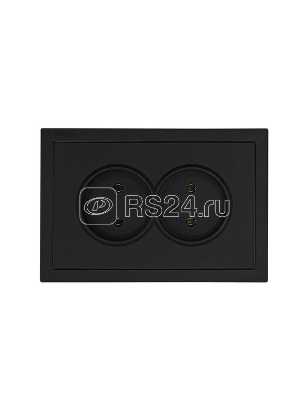 Розетка 2-мест. с/з СП ZIMA IP20 16А ПБТ безвинт. зажим черн. бархат LEZARD 704-4200-127BQC