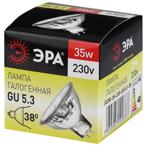 Лампа галогенная GU5.3-JCDR (MR16) -35W-230V-Cl ЭРА C0027363
