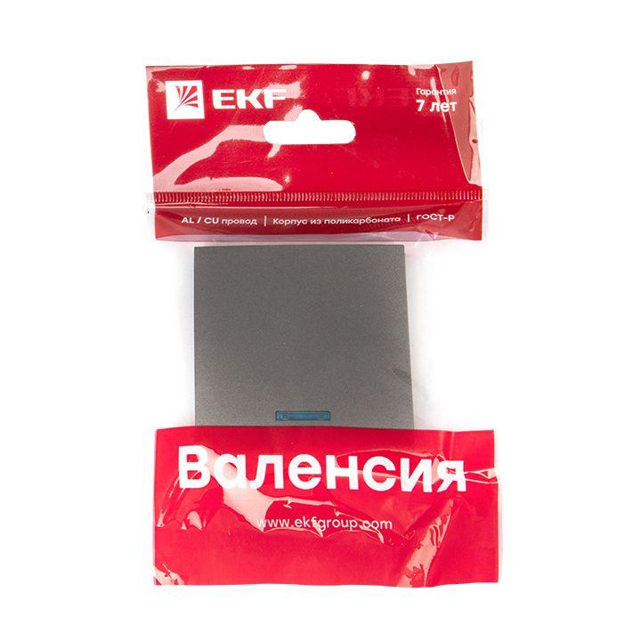 Панель лицевая Валенсия для выключателя 1-кл. с индикатором 10А графит PROxima EKF ESV10-L-121-60