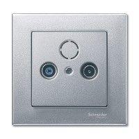 Плата Merten центральная TV/FM х2 х3 алюм. SchE MTN297560