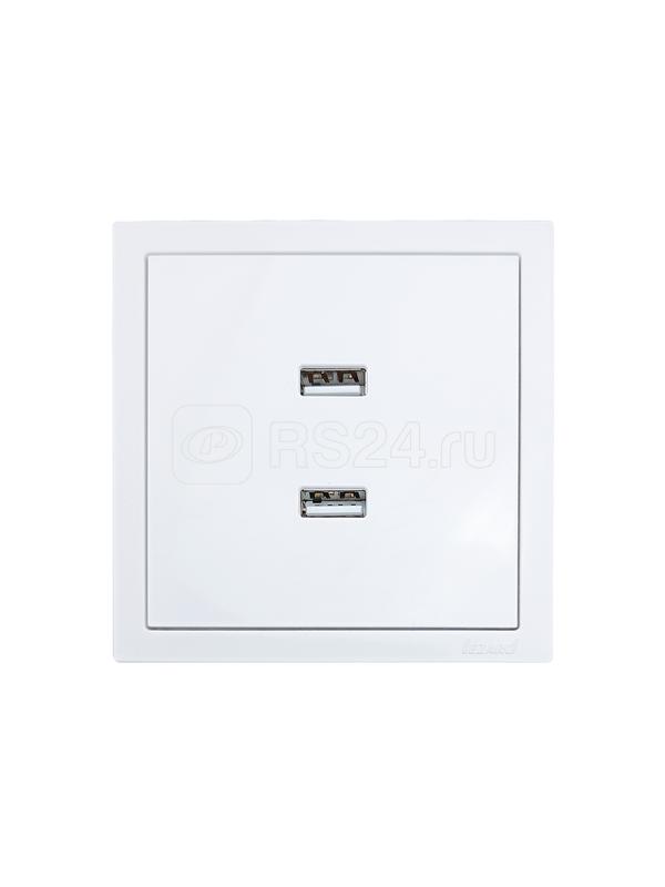 Розетка 2-мест. USB разъем СП ZIMA IP20 бел. LEZARD 704-0288-192