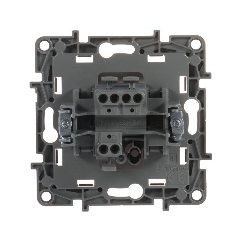 Переключатель 1-кл. СП Etika 10А IP20 250В 10AX безвинтов. зажимы механизм бел. IEK 672205