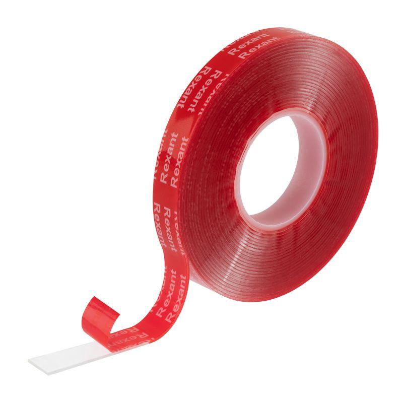 Лента клейкая двухсторонняя прозрачная на VHB акриловой основе 12ммх5м Rexant 09-6058