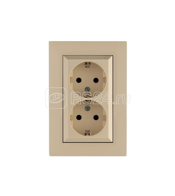 Розетка 2-я Karea RIZZ с заземл. крем Makel 88010082