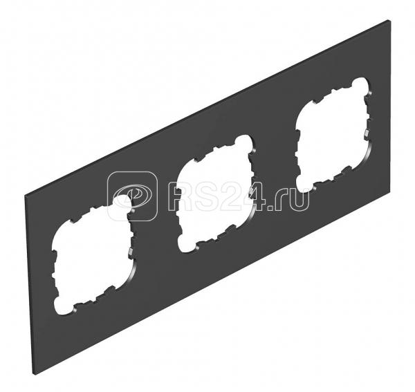 Крышка для напол. бокса Telitank на 3 устройства EKR 213х88мм ПВХ T12L P3S 9011 черн. OBO 7408188