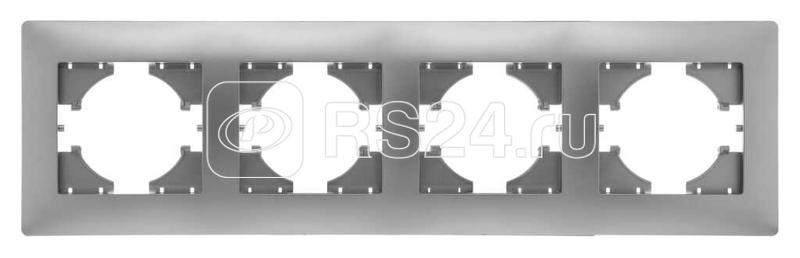 Рамка 4-м Bravo серебр. GUSI С1040-004