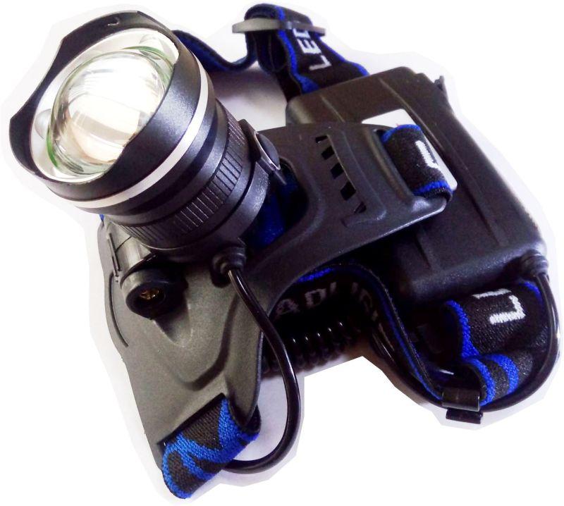 Фонарь аккумуляторный налобный E158 1LED 5Вт фокус 3 режима аккум. 2х3.7В черн. (бокс) Ultraflash 14514