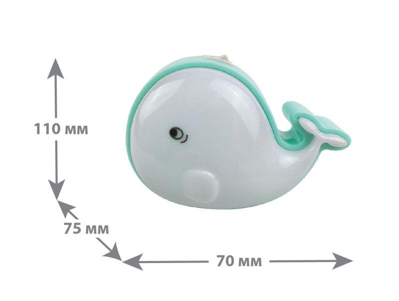 Светильник светодиодный NL-182 "Кит зеленый" 220В ночник с выкл. Camelion 12762