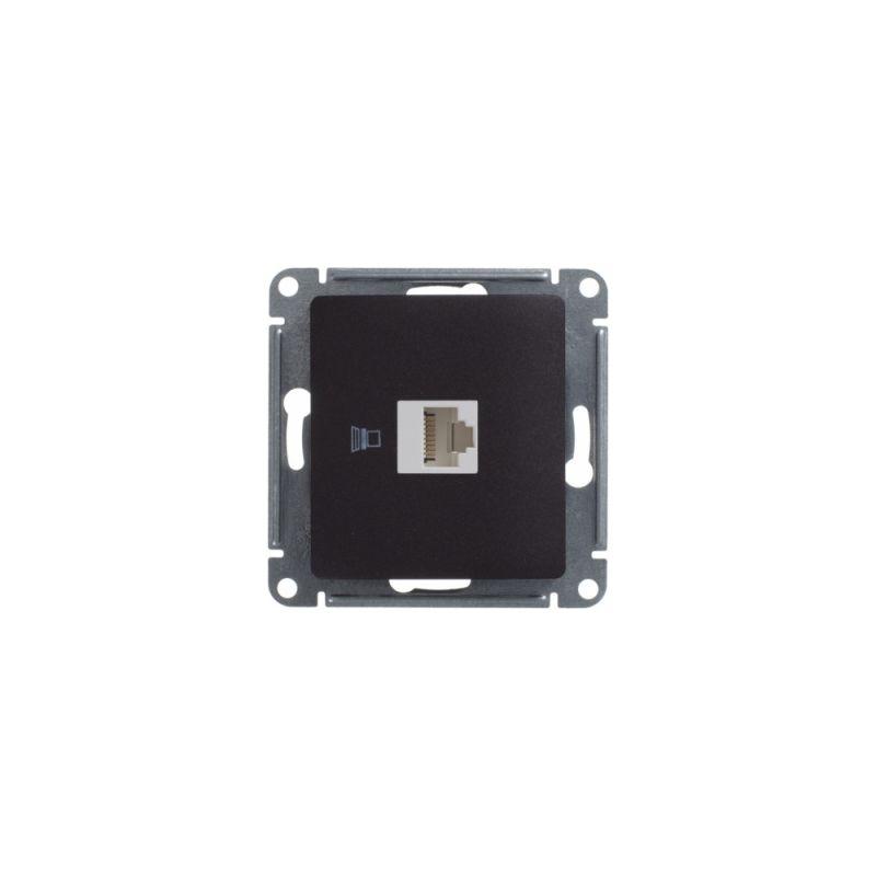 Розетка компьютерная 1-м Glossa RJ45 кат.5E механизм шоколад SE GSL000881K