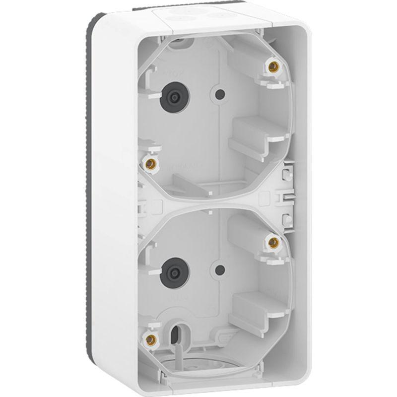 Бокс 2-м ОП Mureva Styl IP55 вертикал. бел. SchE MUR39912