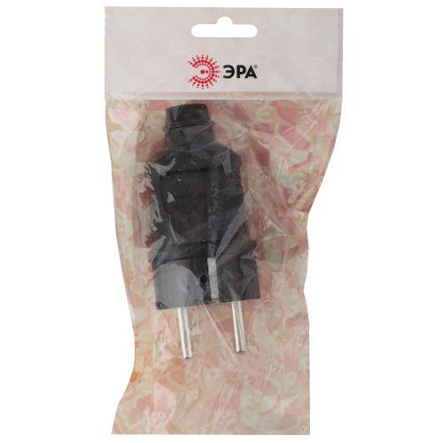 Вилка с заземл. прямая 16А черн. Vx2-B ЭРА Б0039674