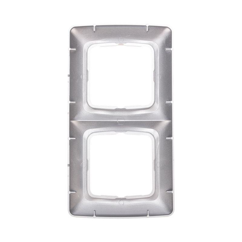 Рамка 2-м DEA горизонт. серебр. метал. Kranz KR-78-0286