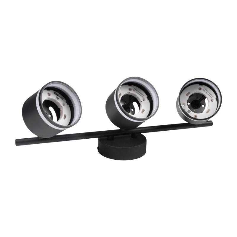 Светильник PCL-0703 max 20Вт (каждая лампа) 3xGX53 IP20 230В BL настен./потолочн. декор. под лампу JazzWay 5066847