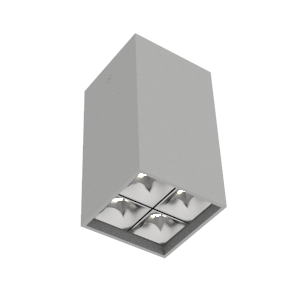 Светильник светодиодный DL-Box Reflect Multi 2х2 14Вт 4000К 80х80х150 накладной 24град. RAL7045 сер. муар диммер DALI VARTON V1-R0-70254-20D20-2001440