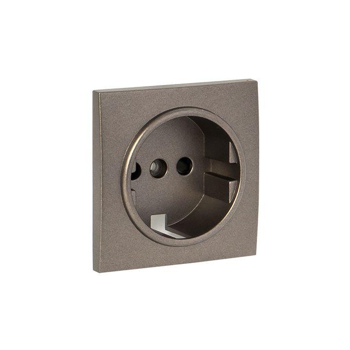 Панель лицевая Валенсия для розетки 1-м 16А защ. шторки с заземл. графит PROxima EKF ESR16-L-028-60