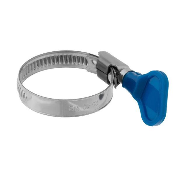 Хомут червячный 25-40/9-0.7мм с ключом нержавеющая сталь W2 (уп.50шт) Rexant 07-0725-1