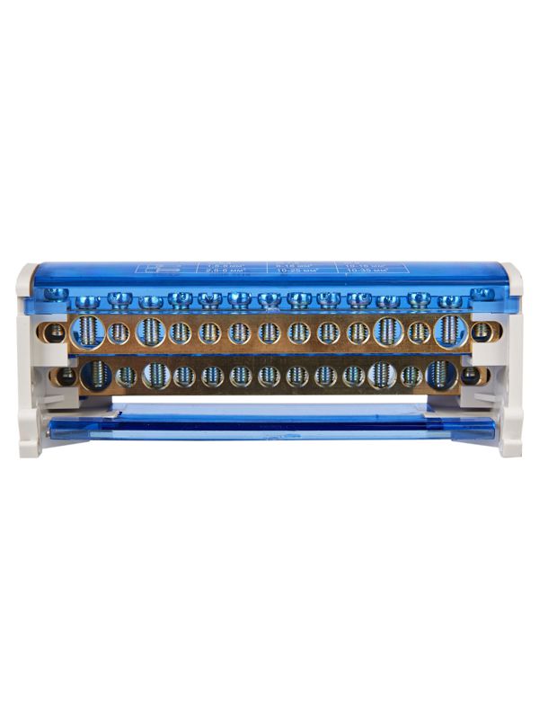Шина на DIN-рейку в корпусе (кросс-модуль) ШНК 2х15 L+PEN IEK YND10-2-15-125