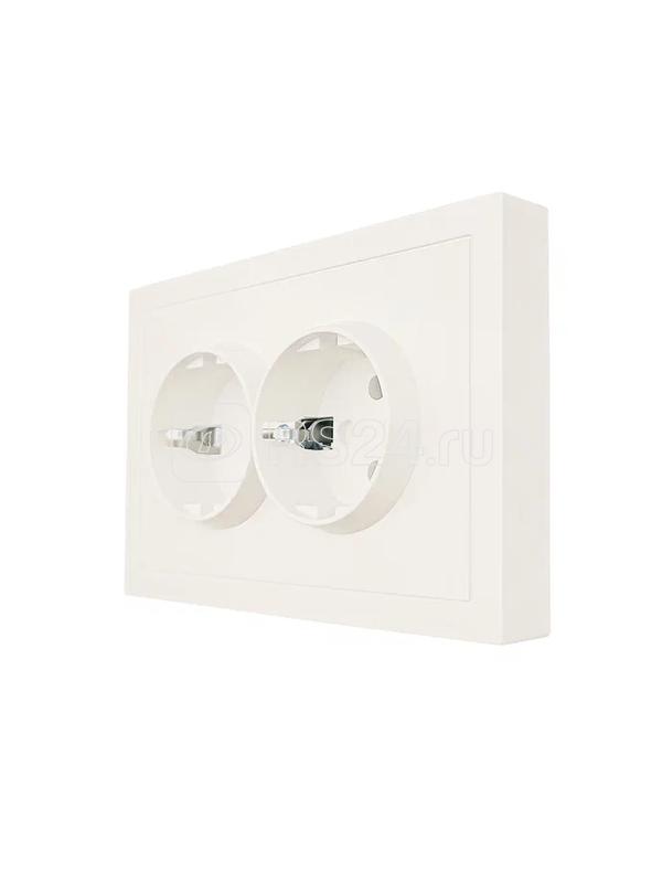 Розетка 2-мест. с/з СП ZIMA IP20 16А ПБТ безвинт. зажим слон. кость LEZARD 704-9000-127BQC