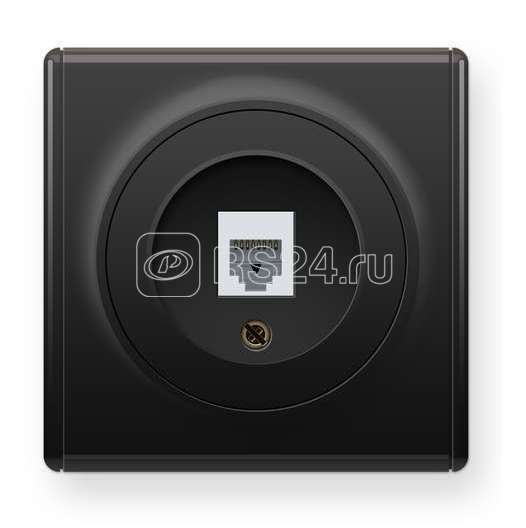 Розетка компьютерная 1-м СП Florence RJ45 кат.5E механизм черн. (1E20701303) OneKeyElectro 2172816