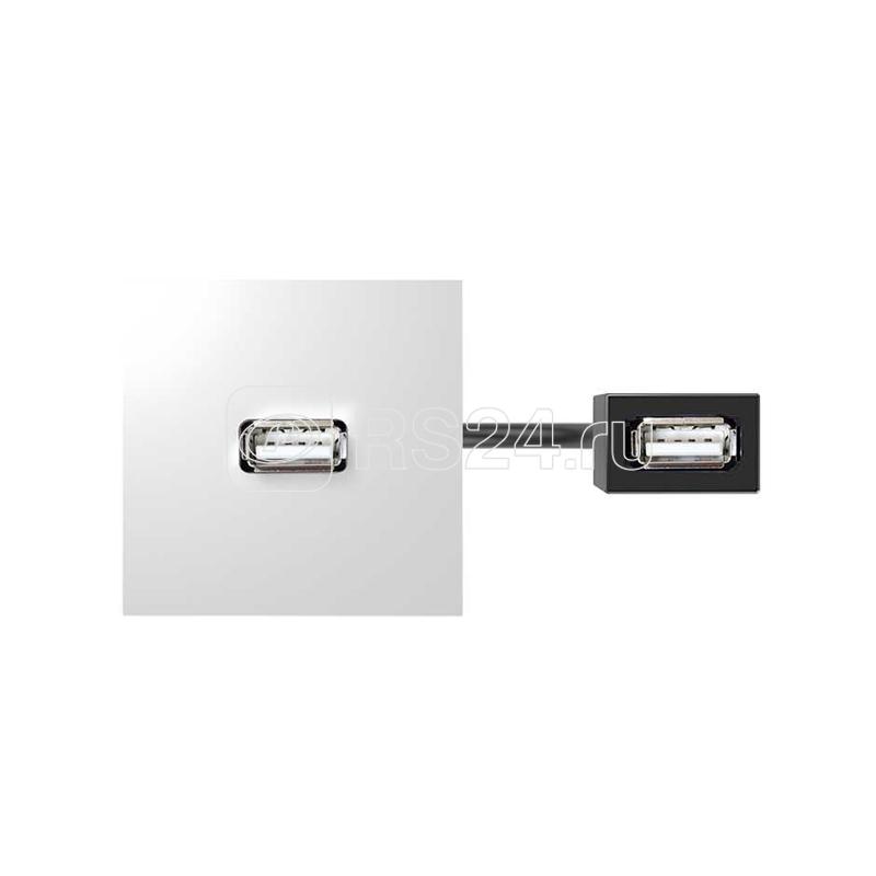 Модуль с адаптером проходной USB мама/мама бел. Simon 400 40001191-030