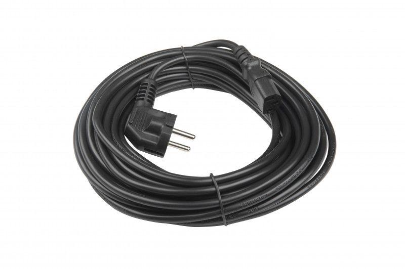 Кабель питания компьютера PWC-IEC13-SHM-10-BK (Schuko+C13) (3х1.00) 10А угловая вилка 10м Hyperline 39343