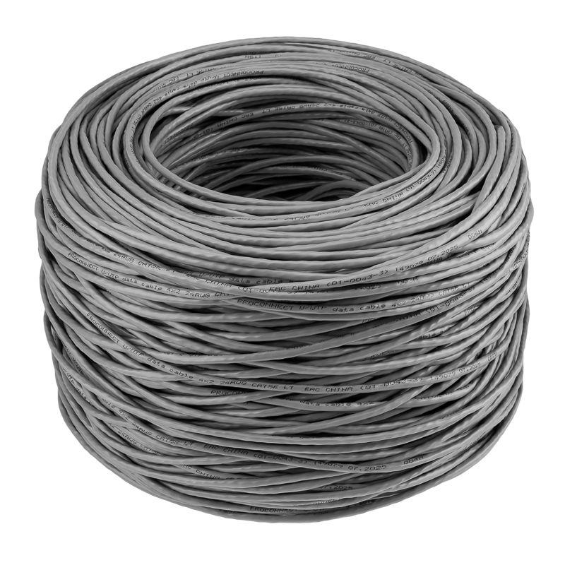 Кабель витая пара U/UTP кат.5E 4х2х24AWG solid CCA PVC сер. (м) PROCONNECT 01-0043-3