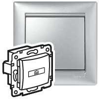 Выключатель карточный 1-кл. СП Valena 10А IP20 с ключом-картой для гостиничных номеров механизм алюм. IEK 770234