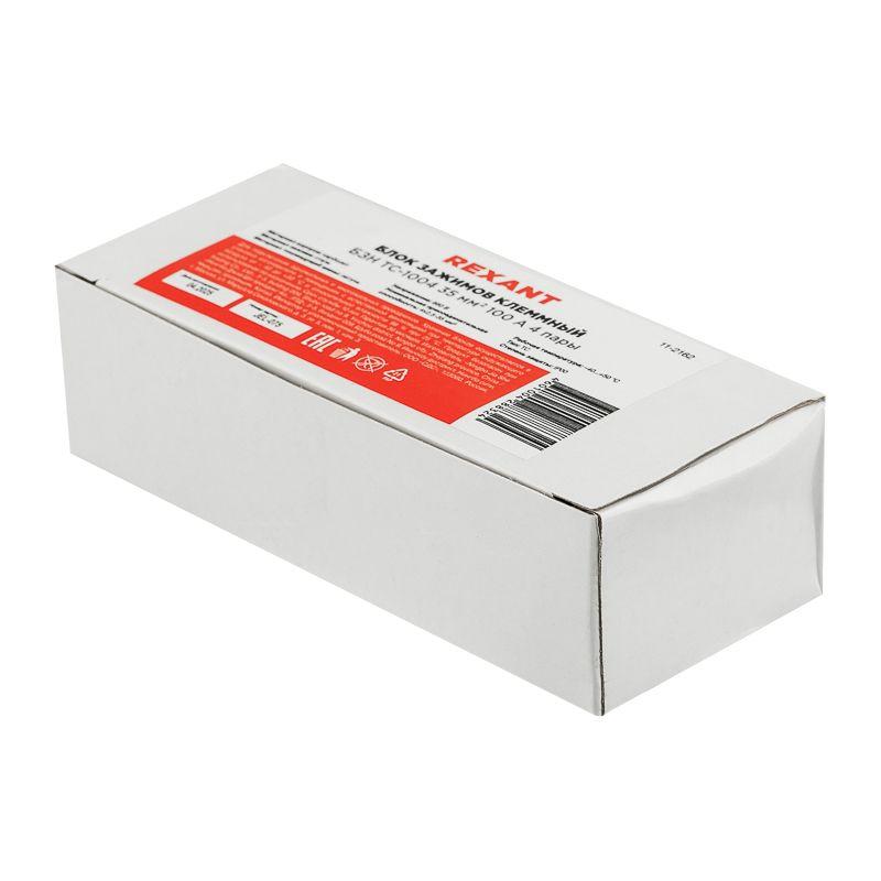 Блок зажимов клеммный БЗН ТС-1004 35кв.мм 100А 4 пары Rexant 11-2162