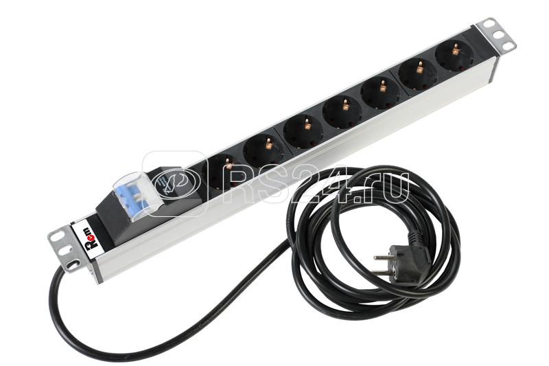 Блок розеток Rem-16 R-16-7S-A-440-3 16А 7хSchuko 19дюйм с автомат. шнур 3м алюм. Rem 1361983
