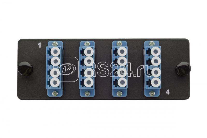 Комплект планка Q-SLOT с 4 адаптерами LC OS2 монтаж. шнуры КДЗС Eurolan 38M-S2-4L-04BL