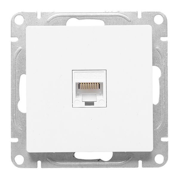 Розетка компьютерная СП Эпика RJ45 кат.5 механизм бел. EKF UP1-SOW-RJ45-5