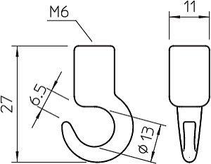 Крюк потолочный 2081 K M6 OBO 3460061
