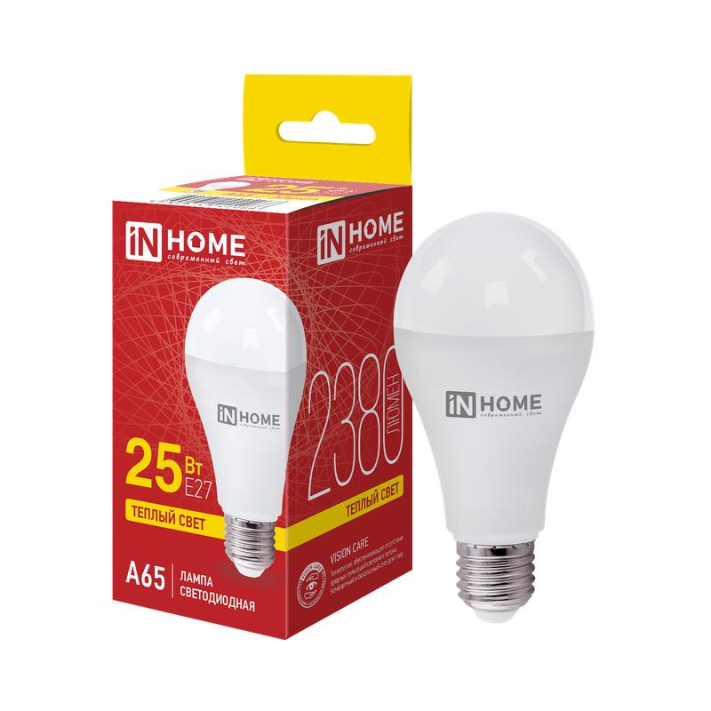 Лампа светодиодная LED-A65-VC 25Вт грушевидная 3000К тепл. бел. E27 2380лм 230В IN HOME 4690612024066